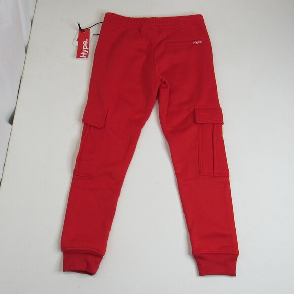 Hype. Unisex Kids Red Casual Elastic Waist Cargo Jogger Pants Sweatpants Sze S - Picture 2 of 7